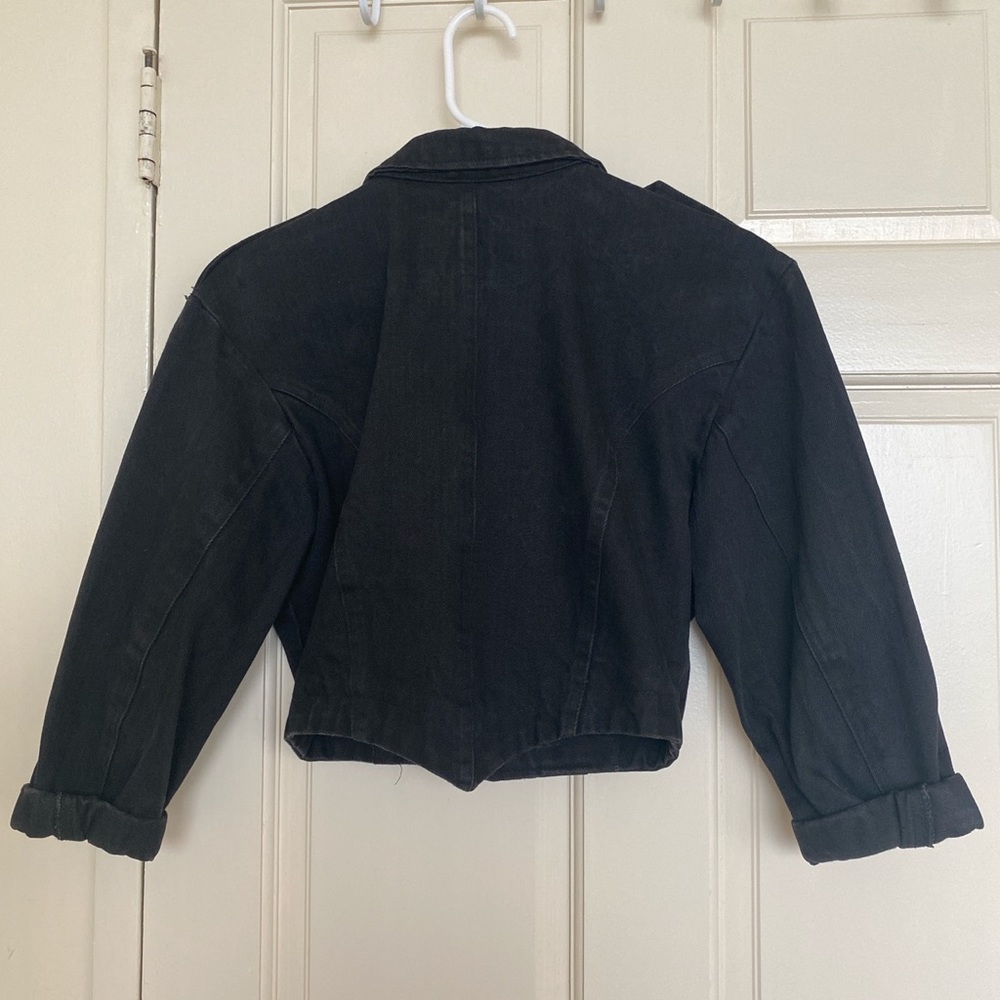 Black Military Style Blazer with Gold Accents - Picture 2 of 6
